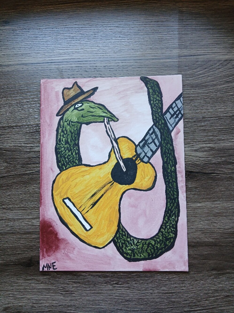 Snake Playing Guitar Painting